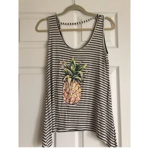 Jessica Simpson Pineapple Stripped Tank- Small NWT